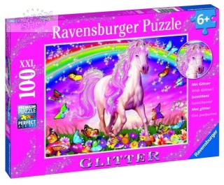 Puzzle 100 Jednorożec XXL brokat