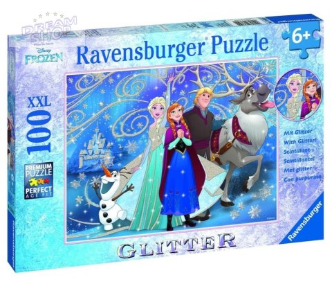 Puzzle 100 Kraina Lodu Błyszczący śnieg XXL brokat