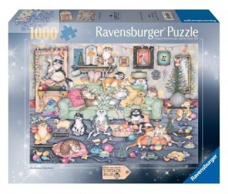 Puzzle 1000 Łobuziarskie koty w święta
