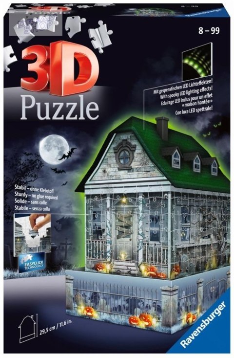 Puzzle 3D 216 Nawiedzony dom świecący w ciemności Puzzle 3D 216 Nawiedzony dom świecący w ciemności
