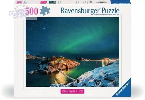 Puzzle 500 Zorza Polarna nad Bergsfjord