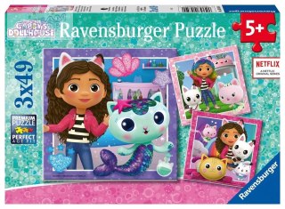 Puzzle dla dzieci 3x49 Koci Domek Gabi