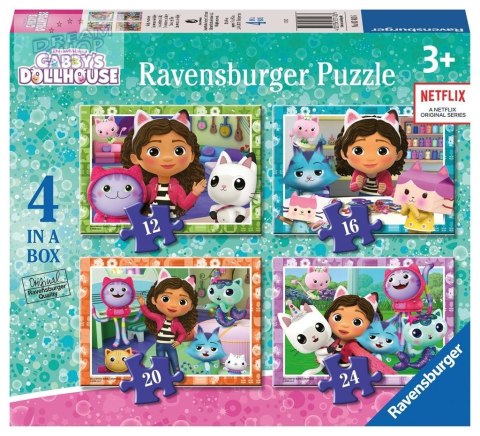 Puzzle dla dzieci 4w1 Koci Domek Gabi