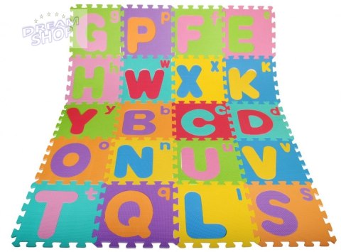 Puzzle piankowe Litery dla dzieci 3+ Pianka EVA + Wielkie Małe litery Alfabet + Mata podłogowa Puzzle piankowe Litery dla dzieci 3+ Pianka EVA + Wielkie Małe litery Alfabet + Mata podłogowa