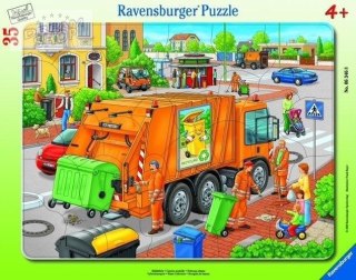 Puzzle w ramce 35 Śmieciarka