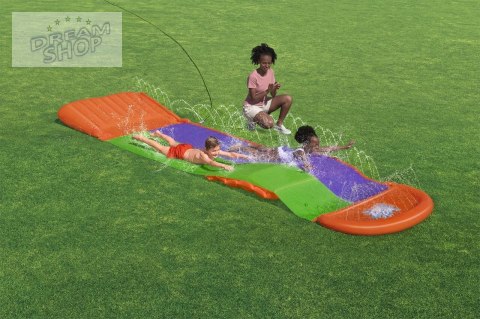 Ślizg wodny SplashCoaster dla 2 dzieci 3+ BESTWAY Tor 488cm + Spryskiwacze + Rampa Ślizg wodny SplashCoaster dla 2 dzieci 3+ BESTWAY Tor 488cm + Spryskiwacze + Rampa