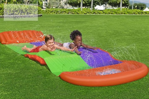 Ślizg wodny SplashCoaster dla 2 dzieci 3+ BESTWAY Tor 488cm + Spryskiwacze + Rampa Ślizg wodny SplashCoaster dla 2 dzieci 3+ BESTWAY Tor 488cm + Spryskiwacze + Rampa