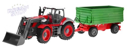 Traktor z koparką i przyczepą dla dzieci 3+ Zdalnie sterowany + Ruchome elementy Czerwono-zielony Traktor z koparką i przyczepą dla dzieci 3+ Zdalnie sterowany + Ruchome elementy Czerwono-zielony