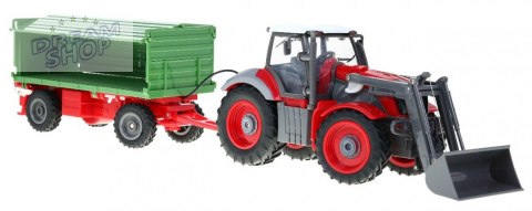 Traktor z koparką i przyczepą dla dzieci 3+ Zdalnie sterowany + Ruchome elementy Czerwono-zielony Traktor z koparką i przyczepą dla dzieci 3+ Zdalnie sterowany + Ruchome elementy Czerwono-zielony
