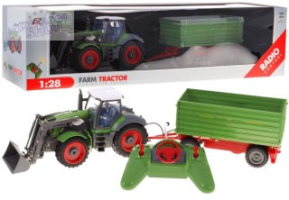 Traktor z koparką i przyczepą dla dzieci 3+ Zdalnie sterowany + Ruchome elementy Zielony