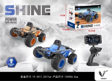 Zdalnie sterowane Autko terenowe SHINE z Kamerą Wi-Fi dla dzieci 6+ Pilot 2,4 GHz + Chwytak na telefon + 6 Kubków + Światła Zdalnie sterowane Autko terenowe SHINE z Kamerą Wi-Fi dla dzieci 6+ Pilot 2,4 GHz + Chwytak na telefon + 6 Kubków + Światła