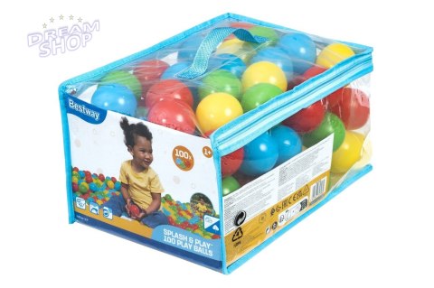Zestaw 100 Piłeczek Kulek 5,85cm do suchego basenu BESTWAY 4 Kolory + Torba Zestaw 100 Piłeczek Kulek 5,85cm do suchego basenu BESTWAY 4 Kolory + Torba