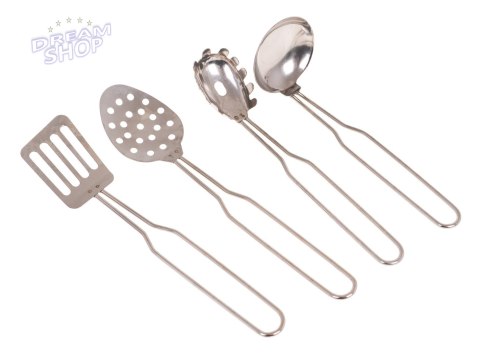 Zestaw Metalowych Garnków dla dzieci 3+ Przybory Kuchenne + Fartuch + Akcesoria 13 el.