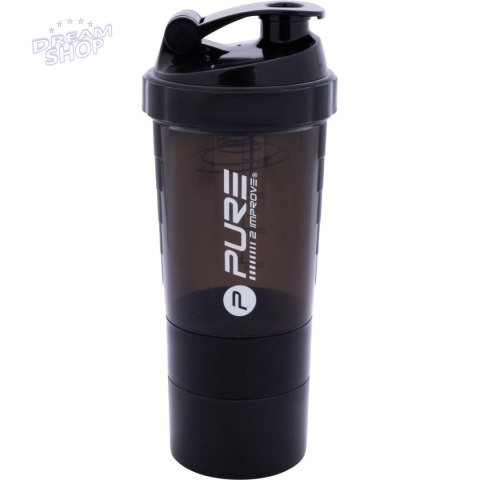 BIDON FITNESS SHAKER 500ML GREY/BLACK PURE 2 IMPROVE BIDON FITNESS SHAKER 500ML GREY/BLACK PURE 2 IMPROVE