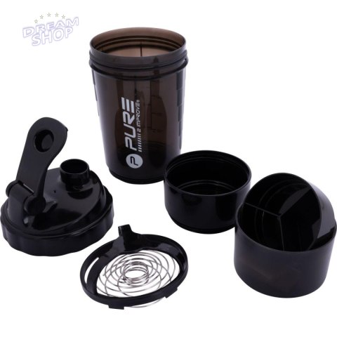 BIDON FITNESS SHAKER 500ML GREY/BLACK PURE 2 IMPROVE BIDON FITNESS SHAKER 500ML GREY/BLACK PURE 2 IMPROVE