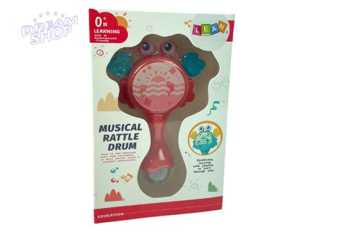 Bębenek Grzechotka Krab Dla Dzieci Światełka Melodie Czerwony Bębenek Grzechotka Krab Dla Dzieci Światełka Melodie Czerwony