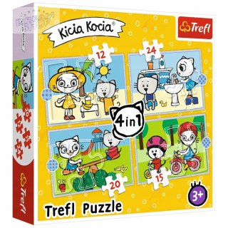 Puzzle Kicia Kocia 4w1 Dzień Kici Koci Trefl 34372