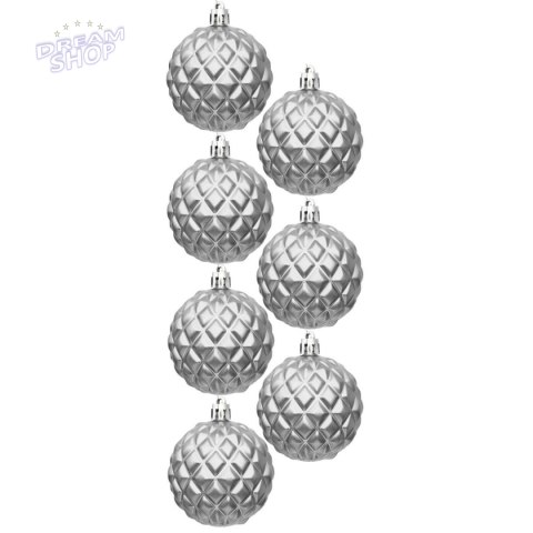 BOMBKA DEKORACYJNA PLASTIKOWA 6CM SET 35 SZT SREBRNA