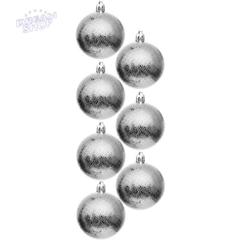 BOMBKA DEKORACYJNA PLASTIKOWA 6CM SET 35 SZT SREBRNA