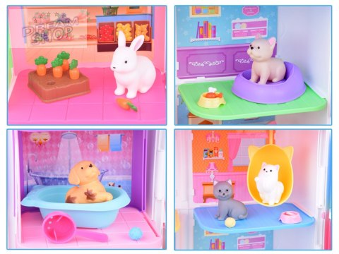Domek rozkładany dla zwierząt Pet house zestaw z figurkami akces ZA5420 Domek rozkładany dla zwierząt Pet house zestaw z figurkami akces ZA5420