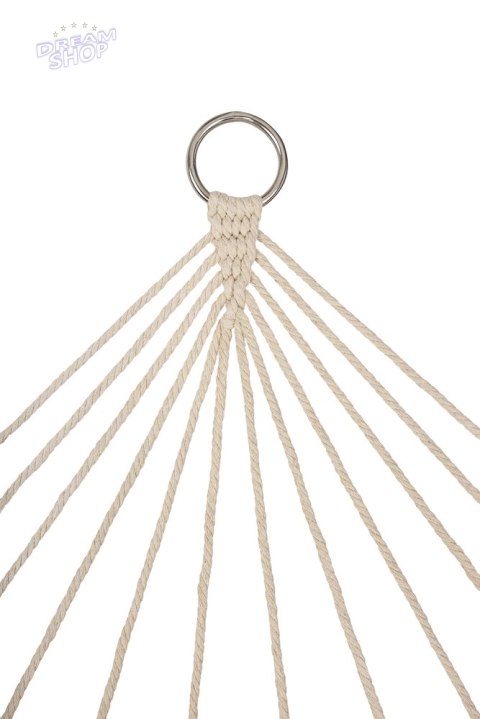 Hamak ogrodowy brazylijski boho siatka frędzle 200cm ecru 250kg Hamak ogrodowy brazylijski boho siatka frędzle 200cm ecru 250kg