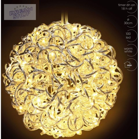 KULA DEKORACYJNA WISZĄCA 30CM SILVER KULA DEKORACYJNA WISZĄCA 30CM SILVER