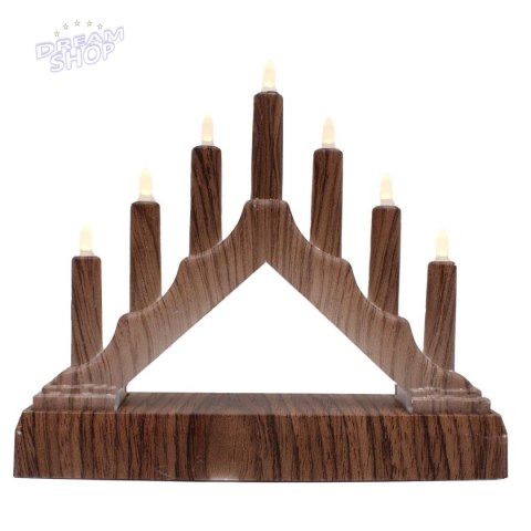 ŚWIECZNIK ADWENTOWY 15,5x3,2x13,5CM 7 LED ZASILANY NA BATERIE KLON ŚWIECZNIK ADWENTOWY 15,5x3,2x13,5CM 7 LED ZASILANY NA BATERIE KLON