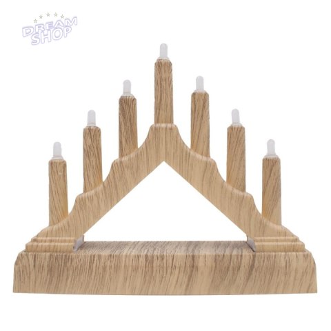 ŚWIECZNIK ADWENTOWY 15,5x3,2x13,5CM 7 LED ZASILANY NA BATERIE SOSNA ŚWIECZNIK ADWENTOWY 15,5x3,2x13,5CM 7 LED ZASILANY NA BATERIE SOSNA