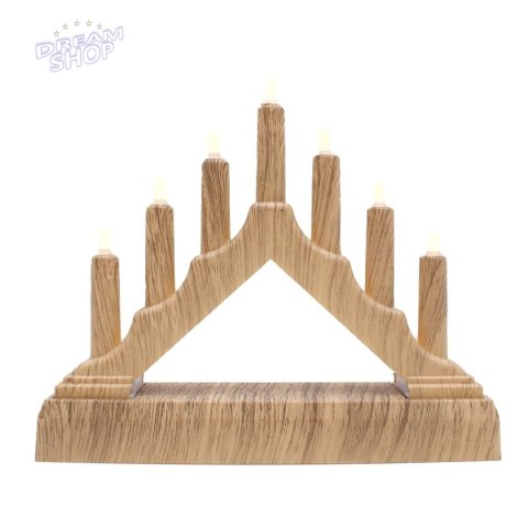 ŚWIECZNIK ADWENTOWY 15,5x3,2x13,5CM 7 LED ZASILANY NA BATERIE SOSNA ŚWIECZNIK ADWENTOWY 15,5x3,2x13,5CM 7 LED ZASILANY NA BATERIE SOSNA