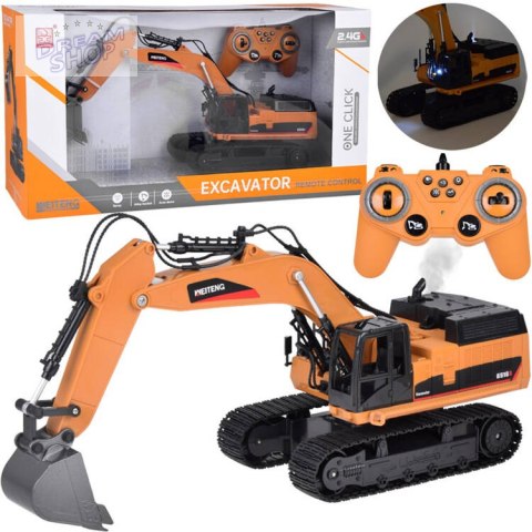 Solidna Koparka na gąsienicach efekt Dym Dźwięk Światło LED + Pilot RC0698 Solidna Koparka na gąsienicach efekt Dym Dźwięk Światło LED + Pilot RC0698