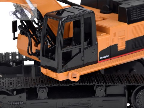 Solidna Koparka na gąsienicach efekt Dym Dźwięk Światło LED + Pilot RC0698 Solidna Koparka na gąsienicach efekt Dym Dźwięk Światło LED + Pilot RC0698