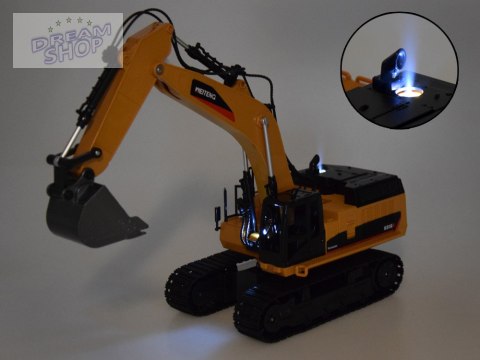 Solidna Koparka na gąsienicach efekt Dym Dźwięk Światło LED + Pilot RC0698 Solidna Koparka na gąsienicach efekt Dym Dźwięk Światło LED + Pilot RC0698