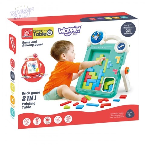 WOOPIE Dwustronna Tablica do Rysowania Gra Tetris 2w1 Pomarańczowa WOOPIE Dwustronna Tablica do Rysowania Gra Tetris 2w1 Pomarańczowa