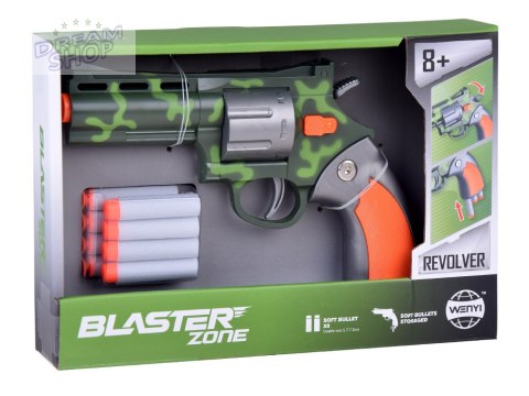 Zestaw Rewolwer Pistolet + Piankowe naboje Zabawa w strzelanie ZA5327