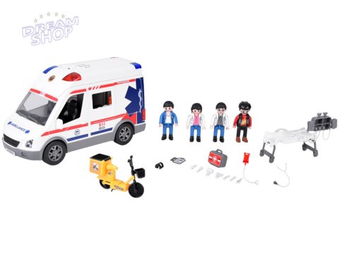 Interaktywna karetka Ambulans nosze figurki światło dźwięk ZA5456 Interaktywna karetka Ambulans nosze figurki światło dźwięk ZA5456