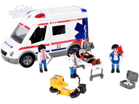 Interaktywna karetka Ambulans nosze figurki światło dźwięk ZA5456 Interaktywna karetka Ambulans nosze figurki światło dźwięk ZA5456