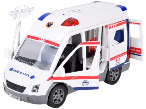 Interaktywna karetka Ambulans nosze figurki światło dźwięk ZA5456 Interaktywna karetka Ambulans nosze figurki światło dźwięk ZA5456