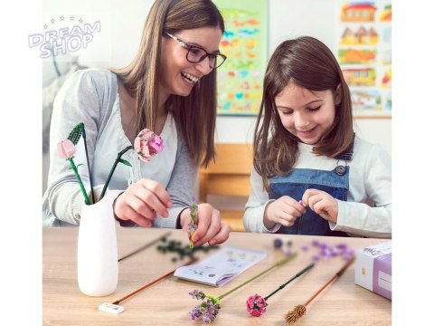 SERIA KWIATY Klocki konstrukcyjne Bukiet kolorowych kwiatów 547ele ZA5347