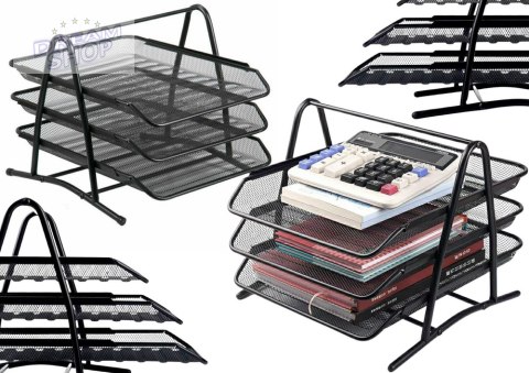 Organizer 3 Szufladki Wysuwane Metalowy Czarny Organizer 3 Szufladki Wysuwane Metalowy Czarny