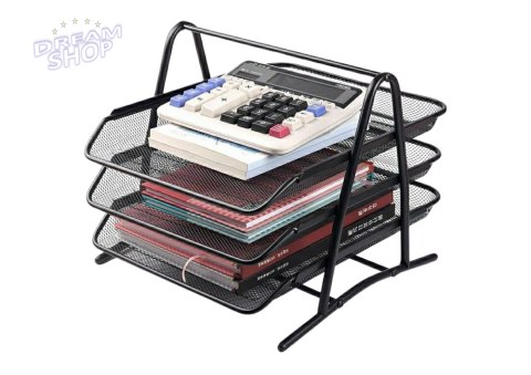 Organizer 3 Szufladki Wysuwane Metalowy Czarny Organizer 3 Szufladki Wysuwane Metalowy Czarny