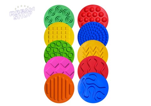 Sylikonowe Dyski Plansze Sensoryczne Kolorowe 10cm