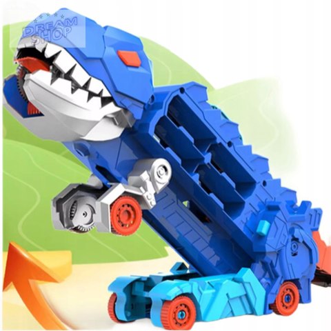 Ciężarówka dinozaur T-rex 2w1 wyrzutnia zjeżdżalnia resoraki autka MF-111 Ciężarówka dinozaur T-rex 2w1 wyrzutnia zjeżdżalnia resoraki autka MF-111