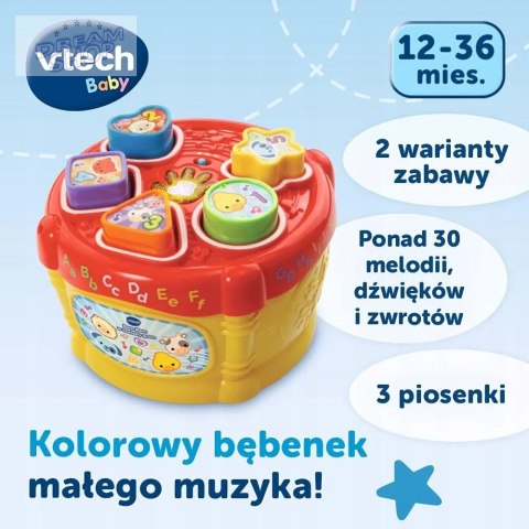 Bam bam w kształty gram bębenek sorter melodyjki klocki 12m+ Vtech 60670 Bam bam w kształty gram bębenek sorter melodyjki klocki 12m+ Vtech 60670