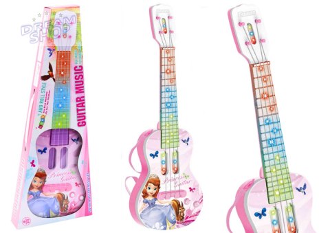 Gitara Elektryczna Z Księżniczką Dla Dzieci Światła Melodie Różowa