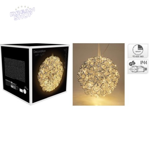 KULA DEKORACYJNA WISZĄCA 30CM SILVER KULA DEKORACYJNA WISZĄCA 30CM SILVER