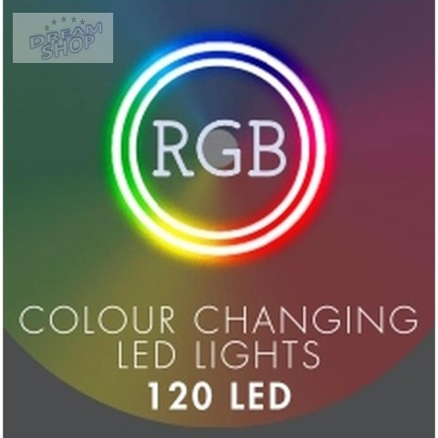 LAMPKI CHOINKOWE KURTYNA ŚWIETLNA ZEW/WEW 120 LED 300X60CM Z PILOTEM RGB