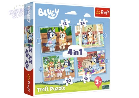 Puzzle 4w1 Bluey I Jej Świat Trefl 34637 Puzzle 4w1 Bluey I Jej Świat Trefl 34637