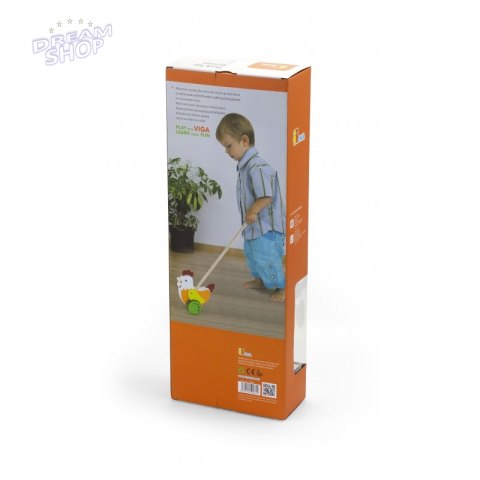 Viga Toys Drewniany Pchacz Edukacyjny Kurka