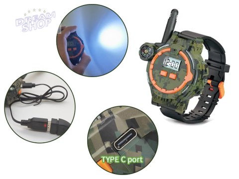 Walkie talkie 2 Zegarki wielofunkcyjne Zasięg 200m Kompas ZA5463 Walkie talkie 2 Zegarki wielofunkcyjne Zasięg 200m Kompas ZA5463