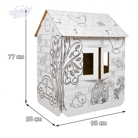 Domek XXL z autem kolorowanka 3D dla dzieci